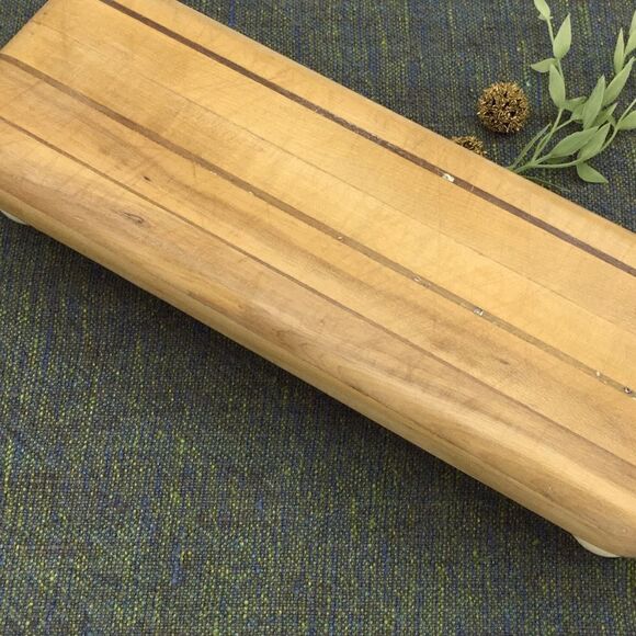 Repurposed Wood Cutting Board Riser Vintage Ball Knob Feet - Picture 16 of 16